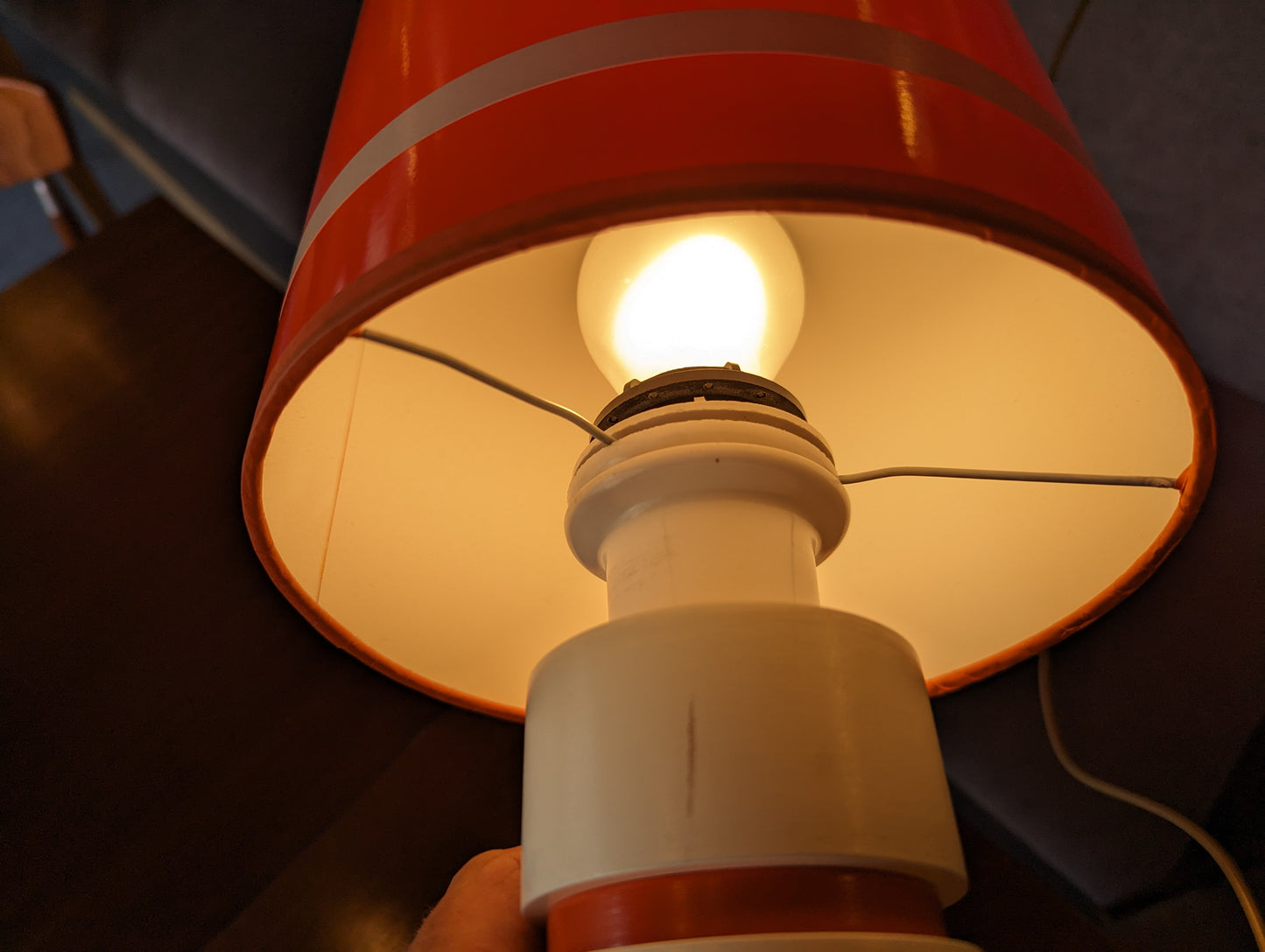 Bordlampe oransje retro 1970