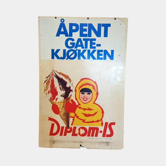 Reklameskilt Diplom-Is 1970