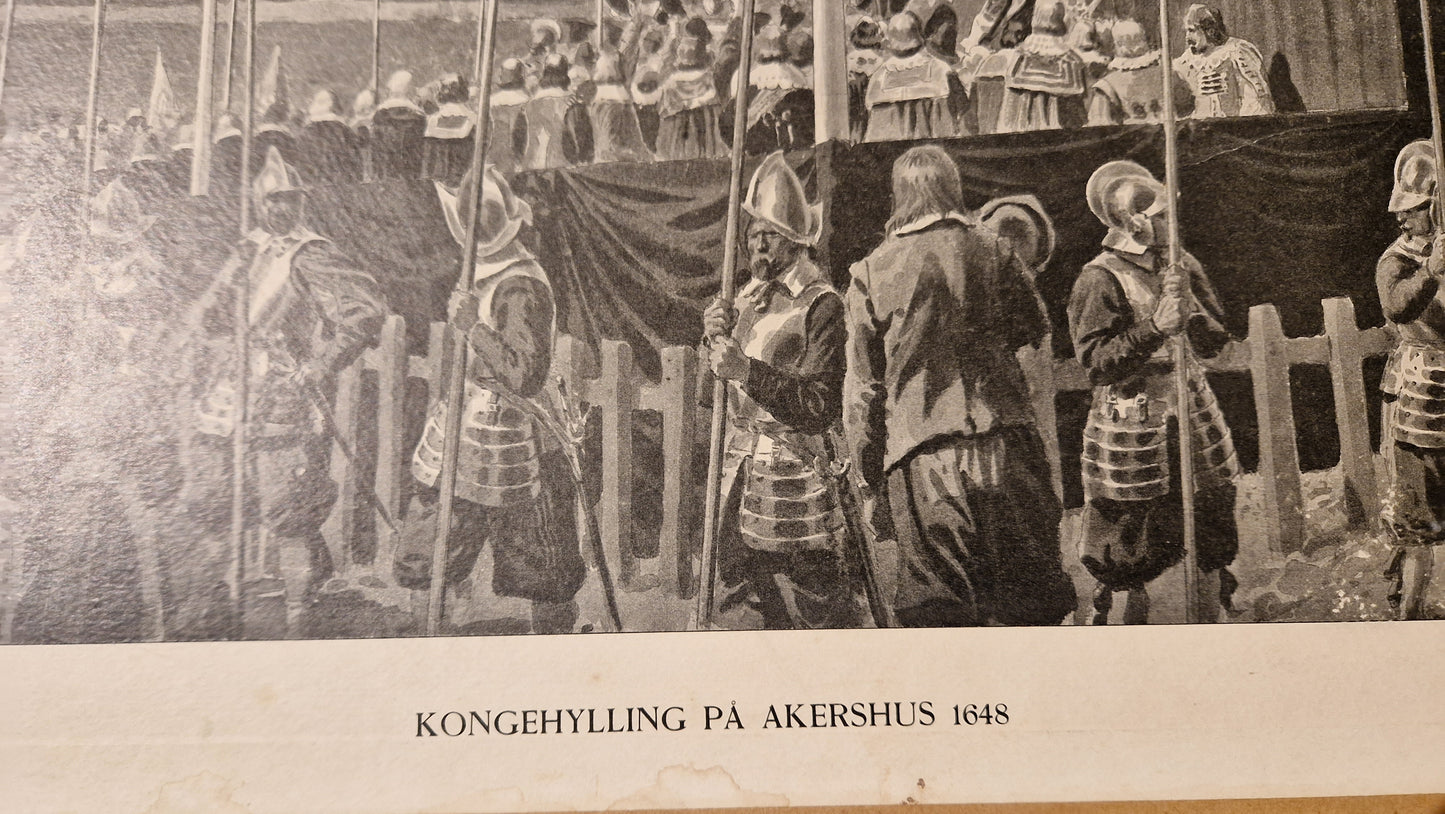 Skoleplansje Kongehylling på Akershus 1648