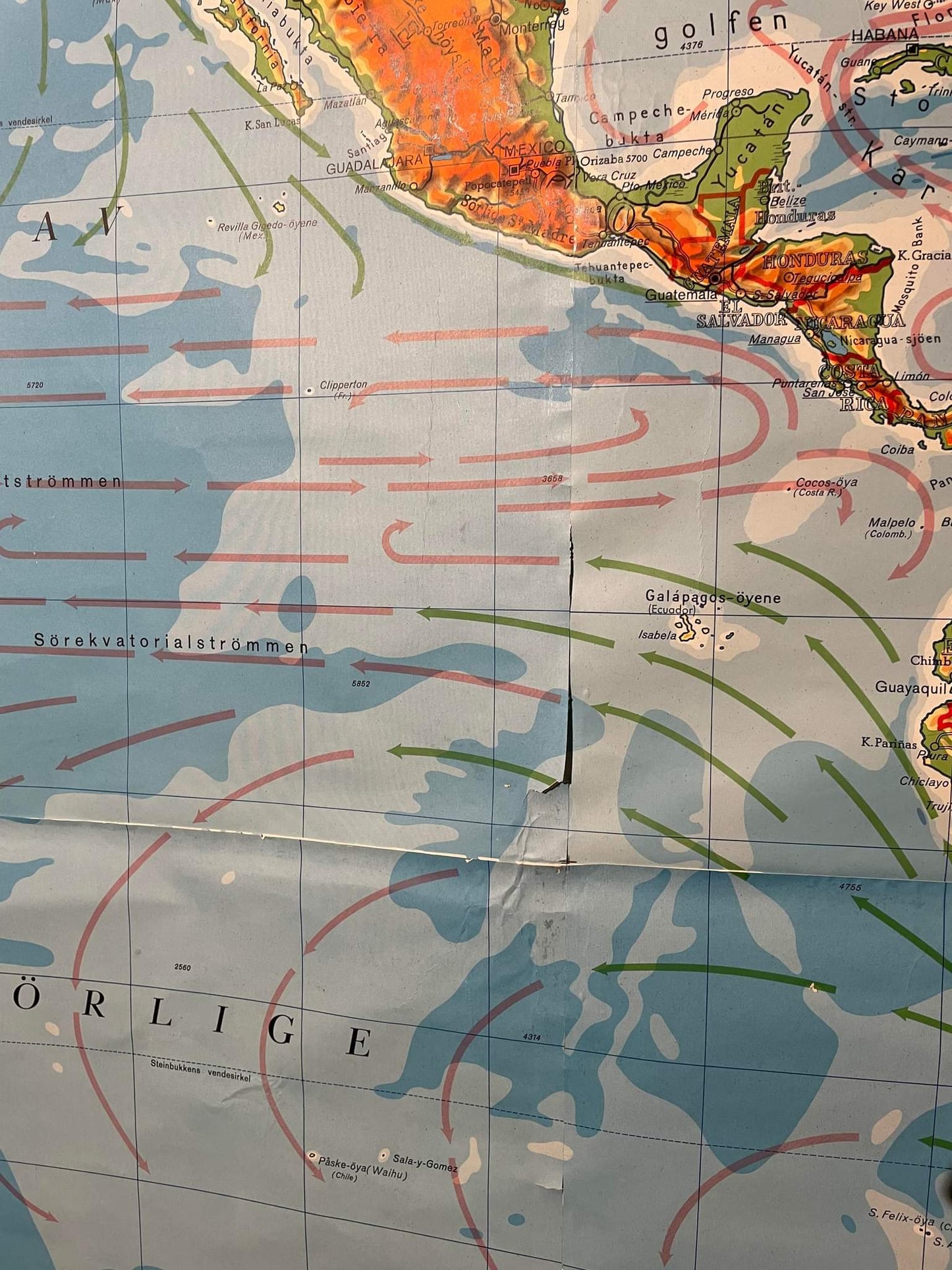 Skolekart vintage vestlige verdensdeler